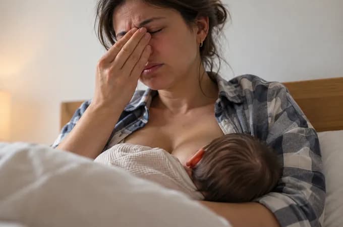 Mère ressentant une douleur pendant l'allaitement